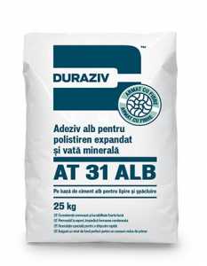 Mortare - DURAZIV AT 31 ALB Adeziv alb pentru polistiren expandat şi vată minerală