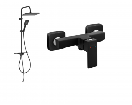 Obiecte Sanitare - SISTEM DUS FERRO 2 IN 1 KANTO VERDELINE BLACK  BATERIE CADA ZICCO BLACK BATERIR DUS ZICCO BLACK