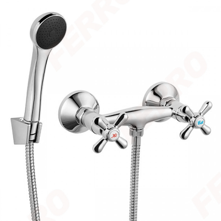 Baterii baie - Retro - baterie perete duș cu set de duș inclus