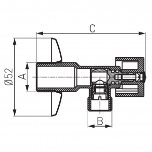 Robinet coltar sferic cu maneta metalica - 1/2"-3/8" (Z1238K) [1]