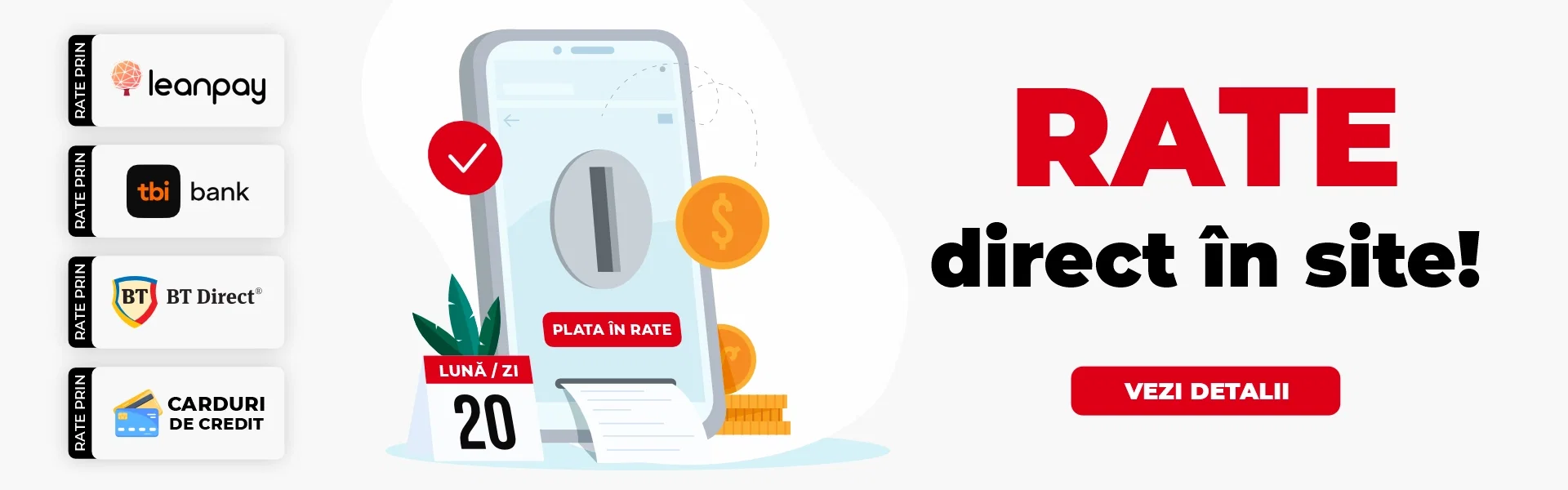 Plata in rate