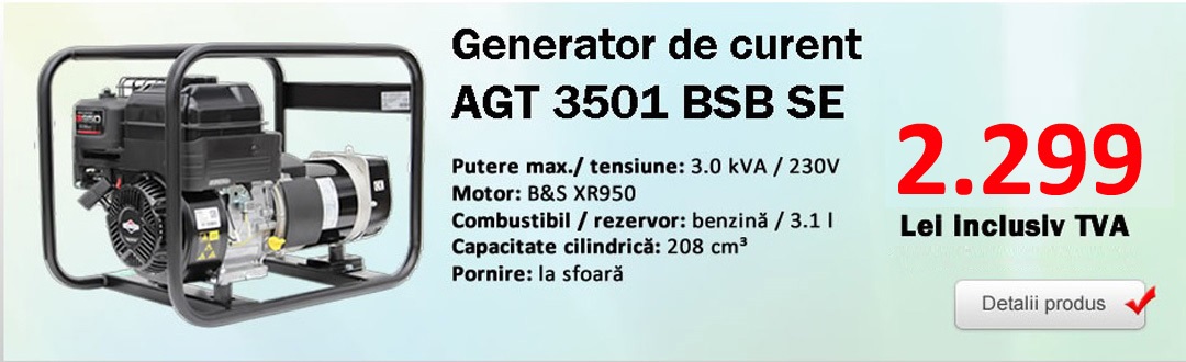 Generator de curent monofazat AGT 3501 BSB SE