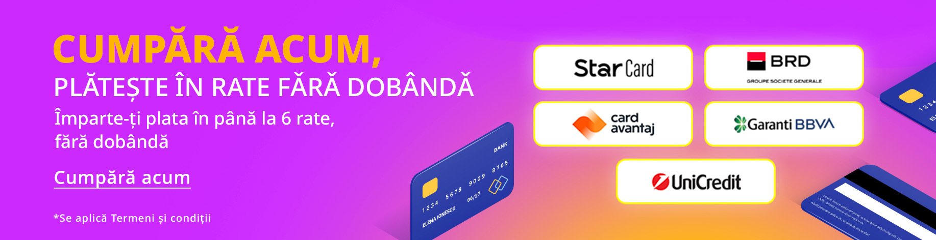 Plata in rate fara dobanda