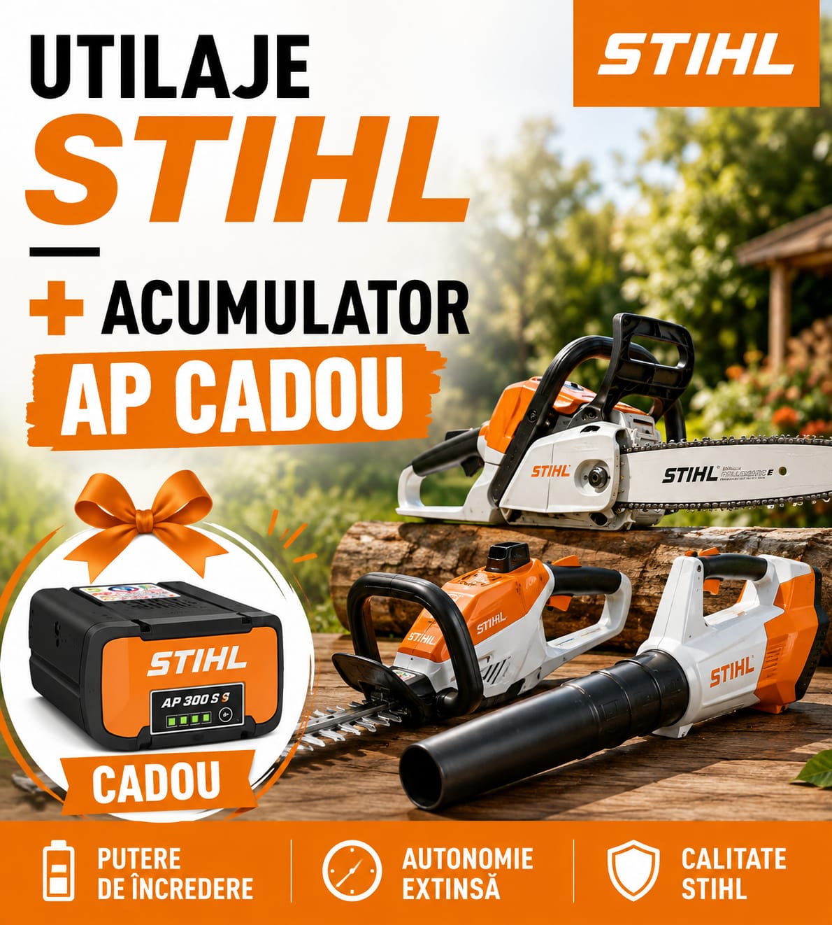 Campanie Utilaje Stihl + Acumualtor AP CADOU