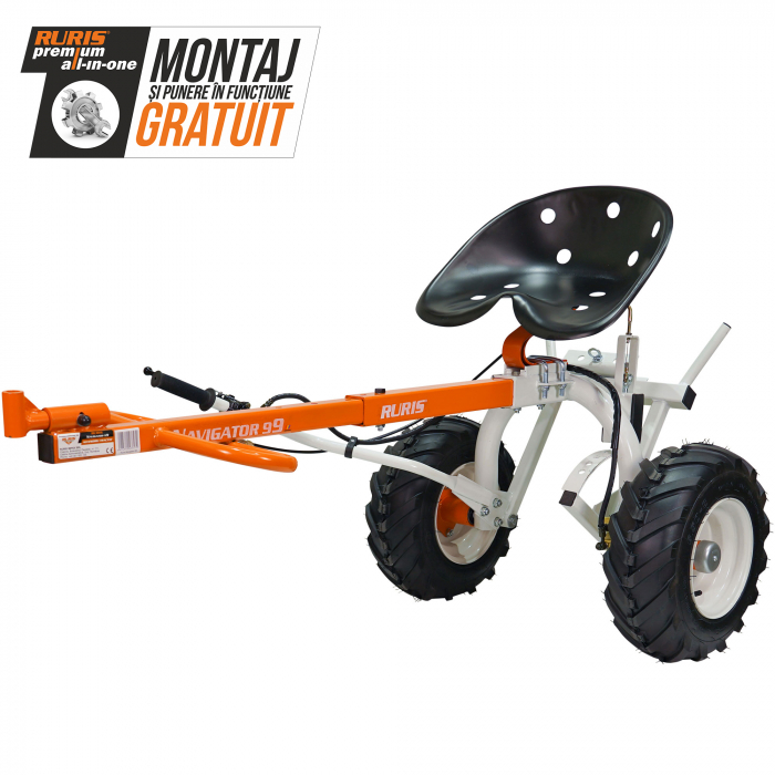 Accesoriu tractat Ruris Navigator 99, roti 6.50-8", frana hidraulica [2]