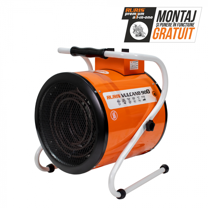 Aeroterma electrica trifazata Ruris Vulcano 900, 9 kW, debit aer 742 mc/h, suprafata incalzita 180 mp [2]