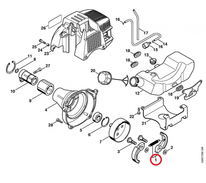 Ambreiaj Stihl FS 64 R, 41701602010 [2]