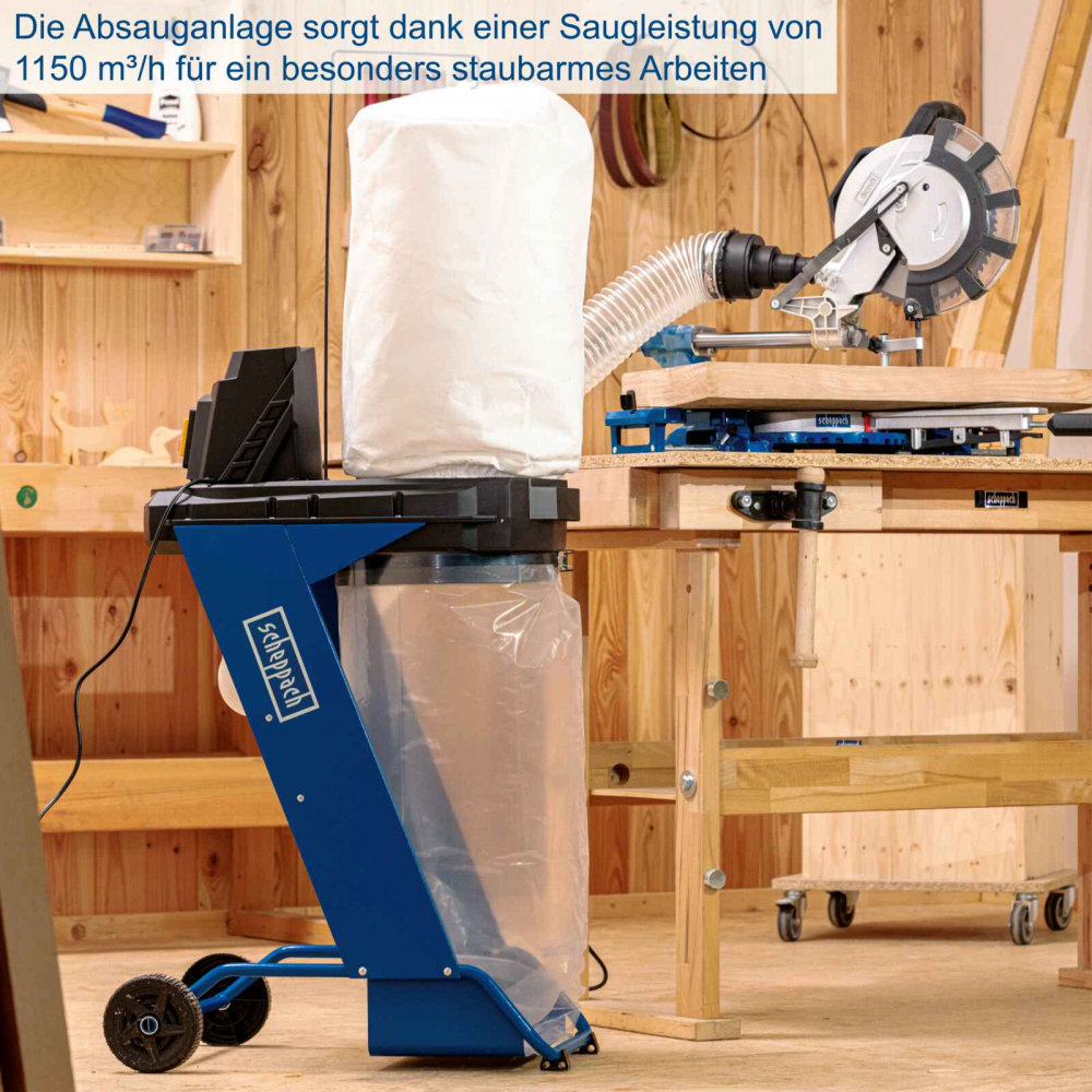 Aspirator rumegus Scheppach DC500, 550 W, 1150 mc/h, 75 L [7]