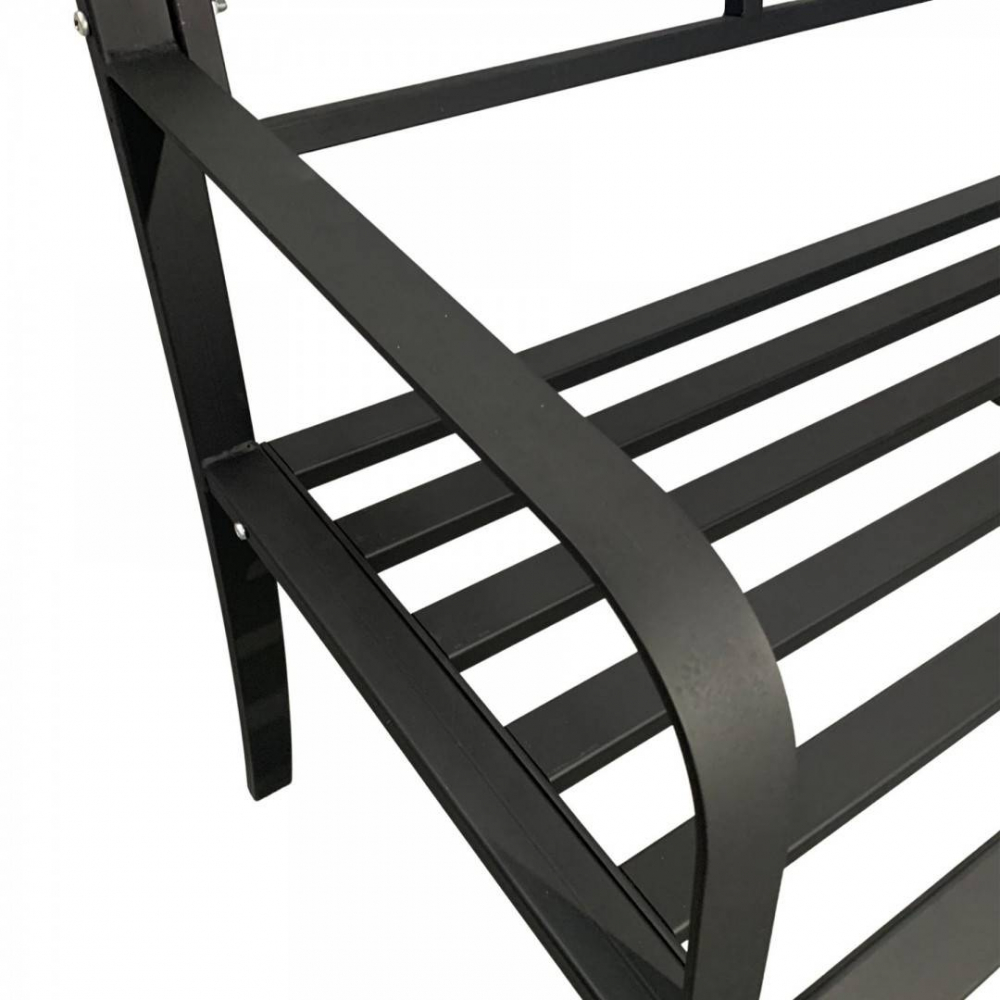 Banca metalica pentru gradina VivaTechnix VMD-1049, 121 x 55 x 98 cm, Negru [5]