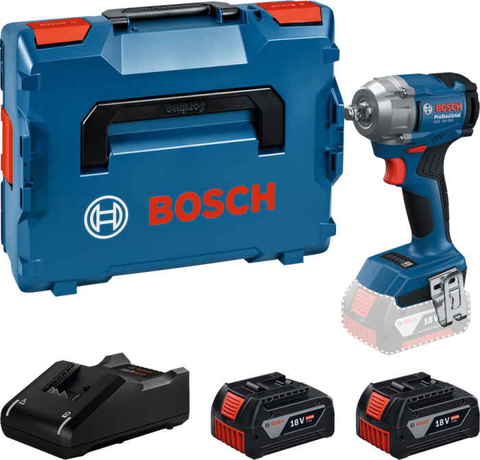Bosch GDS 18V-350 Masina de insurubat cu percutie+2xacumulatori Li-ion 18V, 4Ah+incarcator GAL 18V-20+L-Case [1]