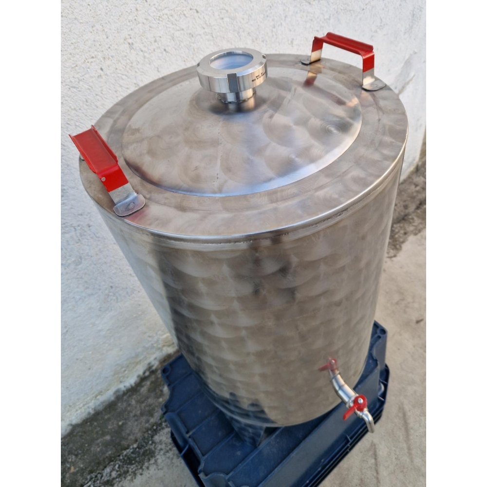 Butoi inox alimentar 64 L, cu picioare sudate, robinet inox 1/2" [4]