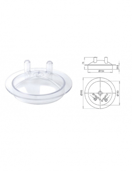 Capac plastic cu 2 iesiri pt. bidon mulgatori D.180 mm [2]