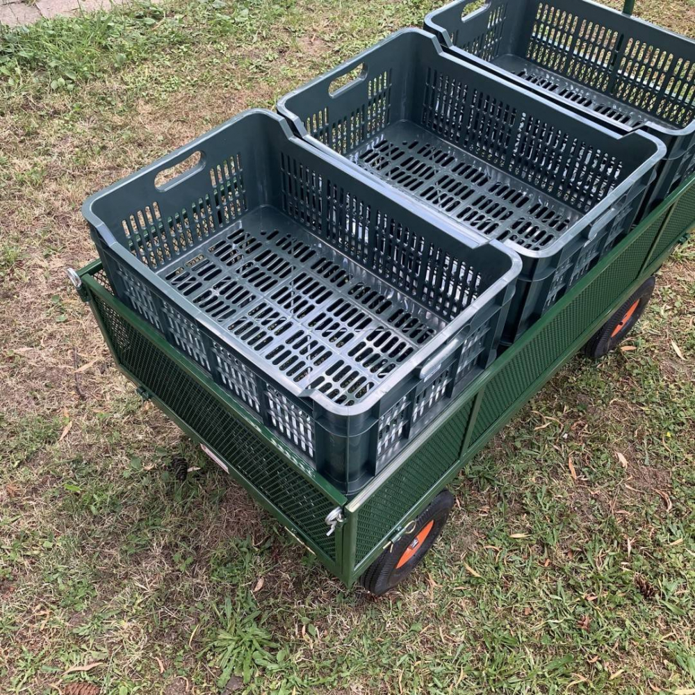 Carucior de gradina VivaTechnix VMD-1007, 1100 x 500 x 550 mm, roti gonflabile, max. 300 kg, capacitate 100 L [4]