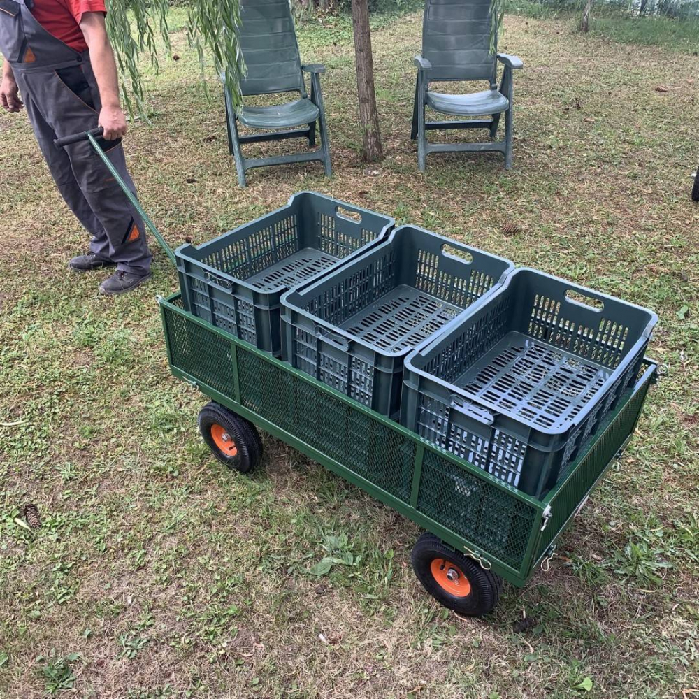 Carucior de gradina VivaTechnix VMD-1007, 1100 x 500 x 550 mm, roti gonflabile, max. 300 kg, capacitate 100 L [6]