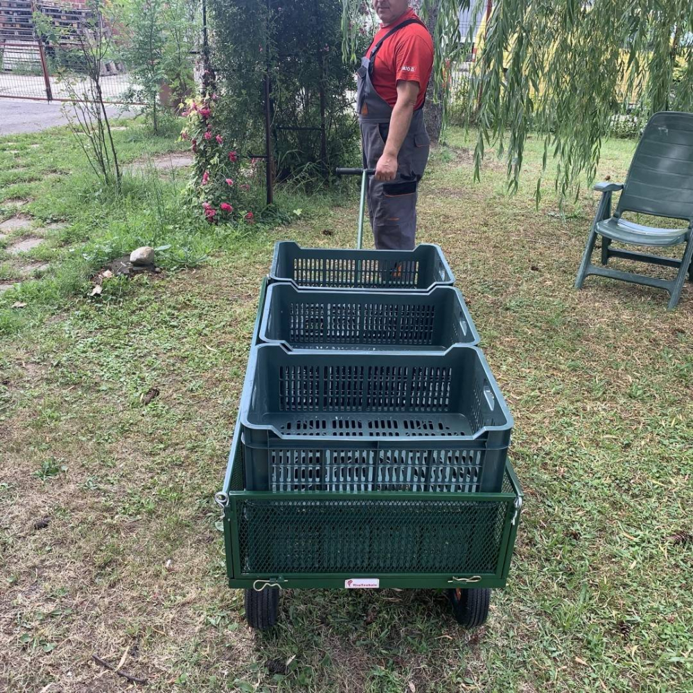 Carucior de gradina VivaTechnix VMD-1007, 1100 x 500 x 550 mm, roti gonflabile, max. 300 kg, capacitate 100 L [7]