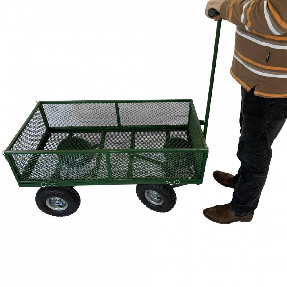 Carucior de gradina VivaTechnix VMD-1007, 1100 x 500 x 550 mm, roti gonflabile, max. 300 kg, capacitate 100 L [9]
