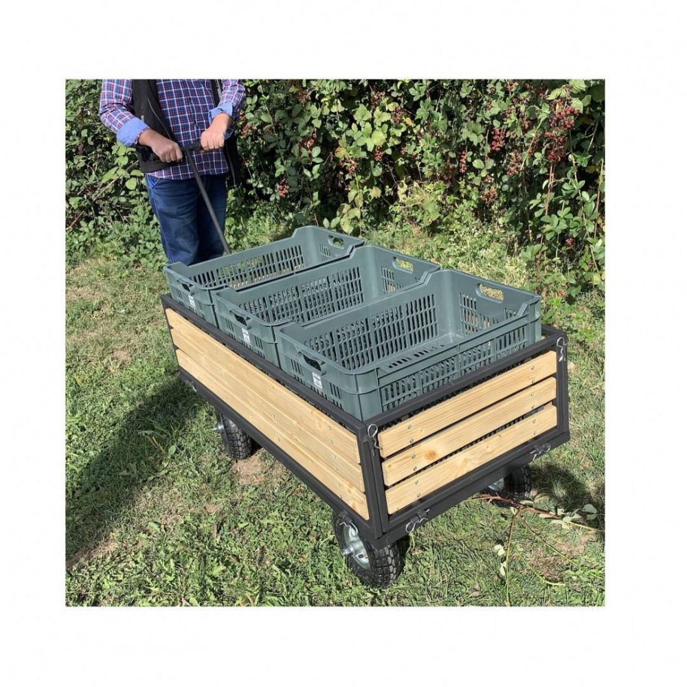 Carucior de gradina VivaTechnix VMD-1012, roti gonflabile, 1380 x 650 x 600 mm, max. 300 kg [2]