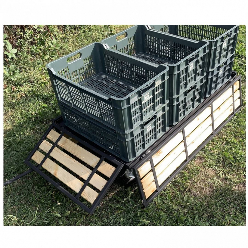 Carucior de gradina VivaTechnix VMD-1012, roti gonflabile, 1380 x 650 x 600 mm, max. 300 kg [9]