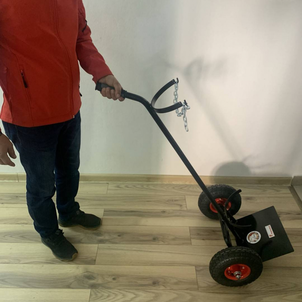 Carucior pentru transportat butelie gaz, VivaTechnix VMD-1028, 56 x 40 x 117 cm, max. 50 L [3]