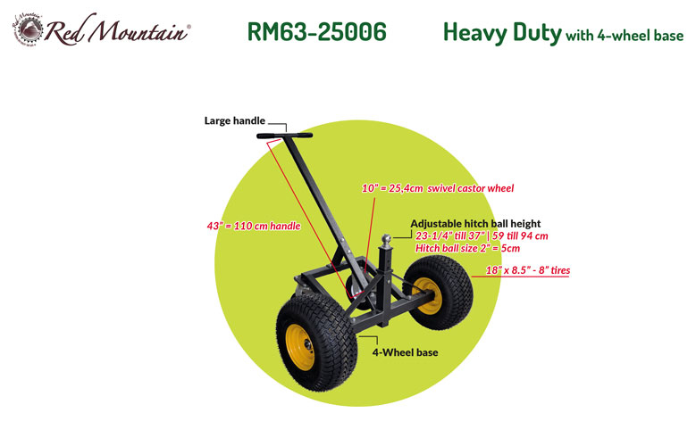 Carucior remorca Dolly Heavy Duty cu 4 roti, de mare tonaj [2]