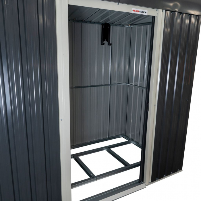 Casuta de gradina RURIS GENIUS 196MH, usa dubla, metal, gri antracit, 196 x 122 x 182 cm [3]
