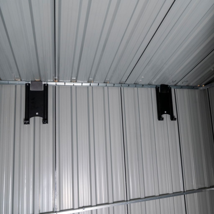 Casuta de gradina RURIS GENIUS 196MH, usa dubla, metal, gri antracit, 196 x 122 x 182 cm [6]