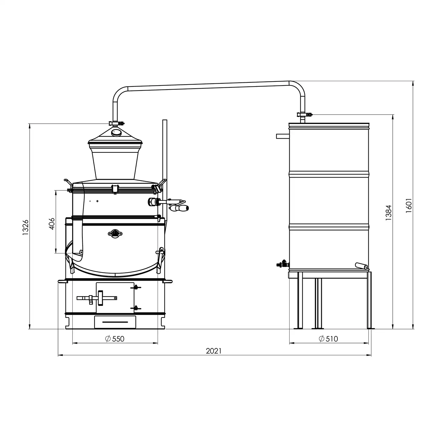 Cazan pentru tuica DES BASCULANT 100 L cu racitor clasic 200/6 [6]