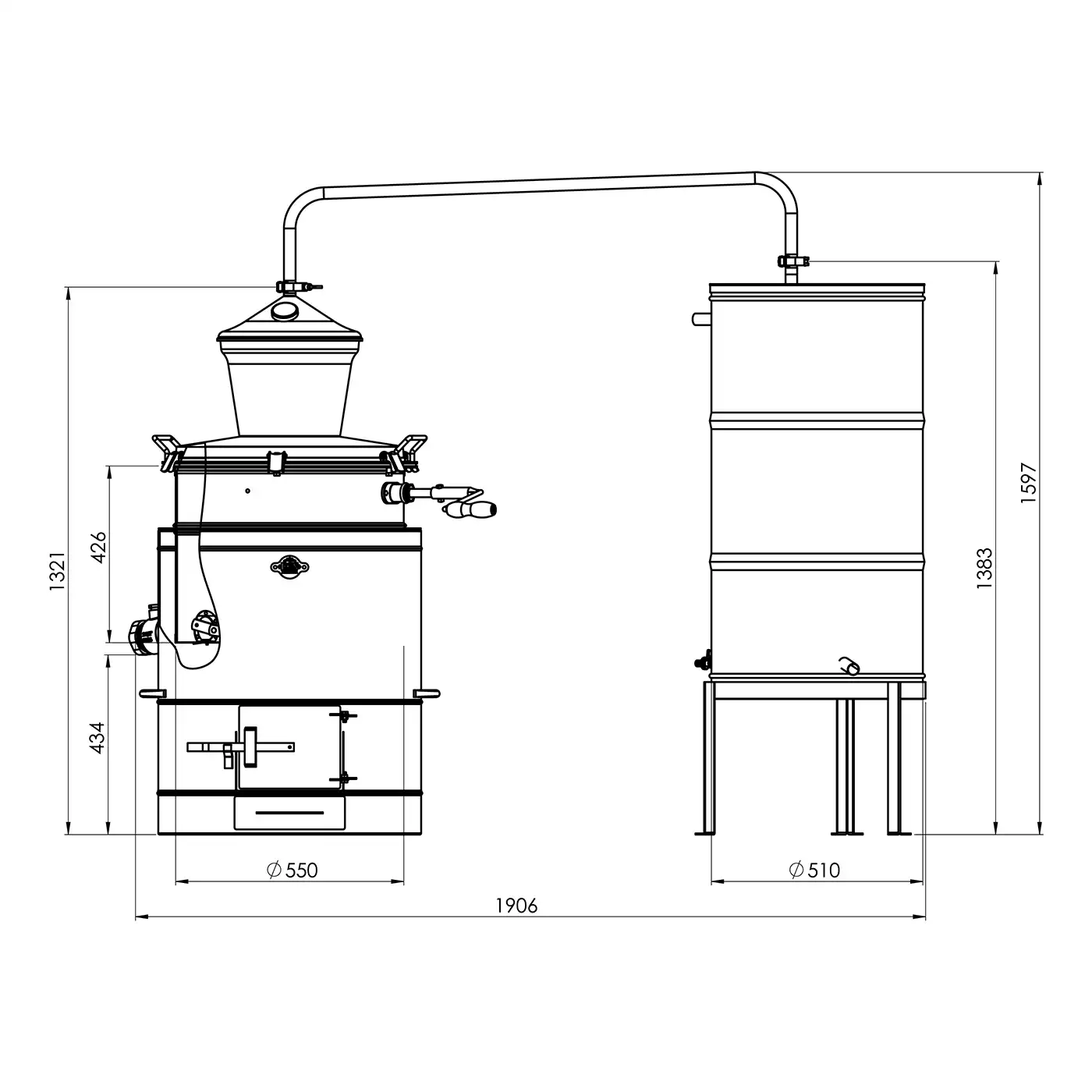 Cazan pentru tuica DES STABIL 100 L cu racitor clasic 200/6 [6]