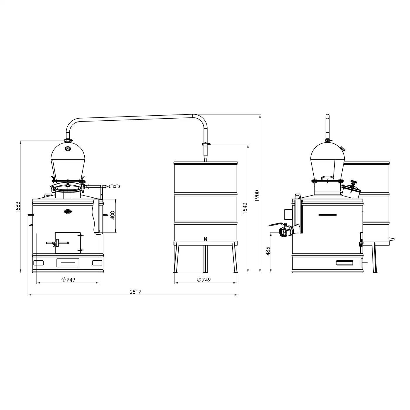 Cazan pentru tuica DES STABIL 200 L cu racitor clasic 400/5 [5]