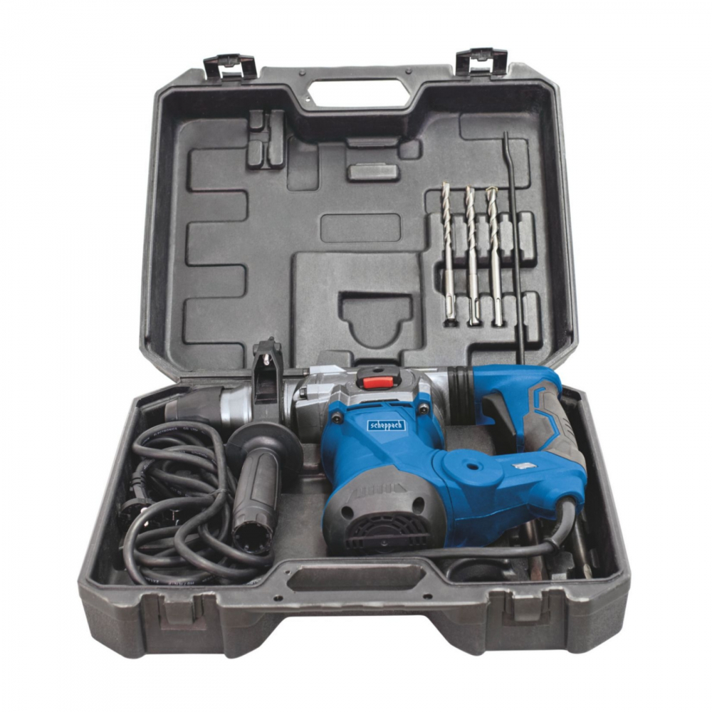 Ciocan rotopercutor SDS-Plus Scheppach DH1300 PLUS, 1250 W, 5 J + Set burghie si dalta [3]