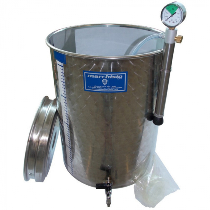Cisterna inox vin Marchisio 300 L - capac flotant cu garnitura pneumatica [3]