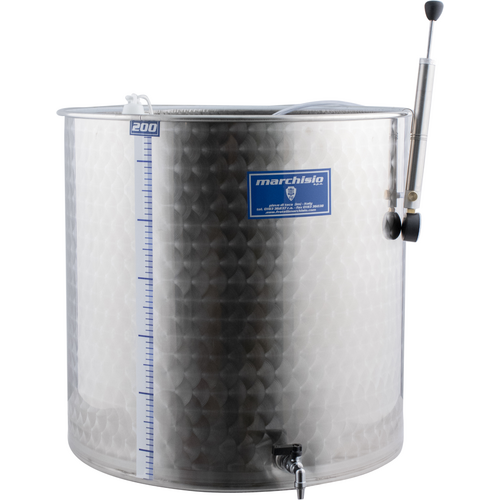 Cisterna inox vin Marchisio 200 L (B) - capac flotant cu garnitura pneumatica [2]