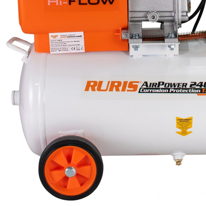 Compresor de aer cu piston Ruris AirPower 2400, 24 L, 8 bar, 180 L/min, 2 CP, monofazat [5]