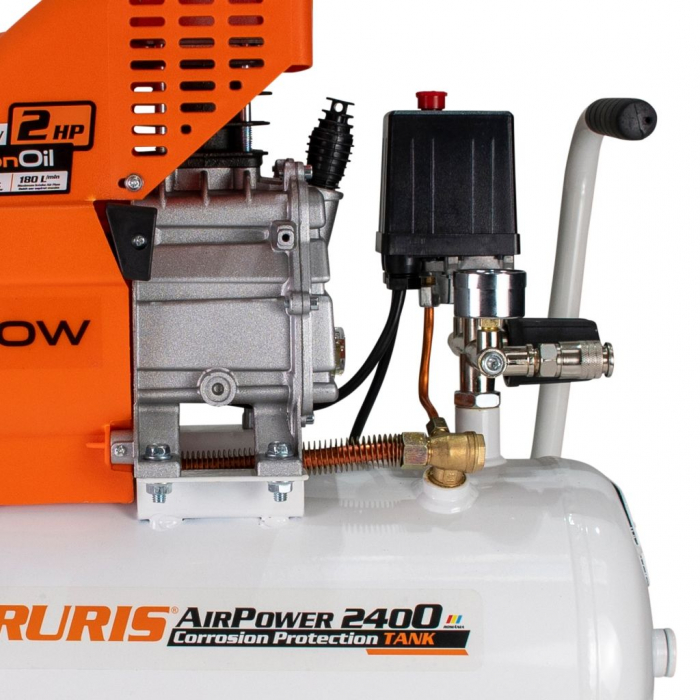 Compresor de aer cu piston Ruris AirPower 2400, 24 L, 8 bar, 180 L/min, 2 CP, monofazat [6]