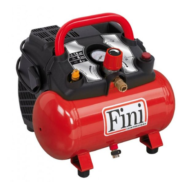 Compresor de aer fara ulei Fini ENERGY 6, 1.1 kW, 1.5 CP, 8 bar, 180 L/min, 6 litri [1]