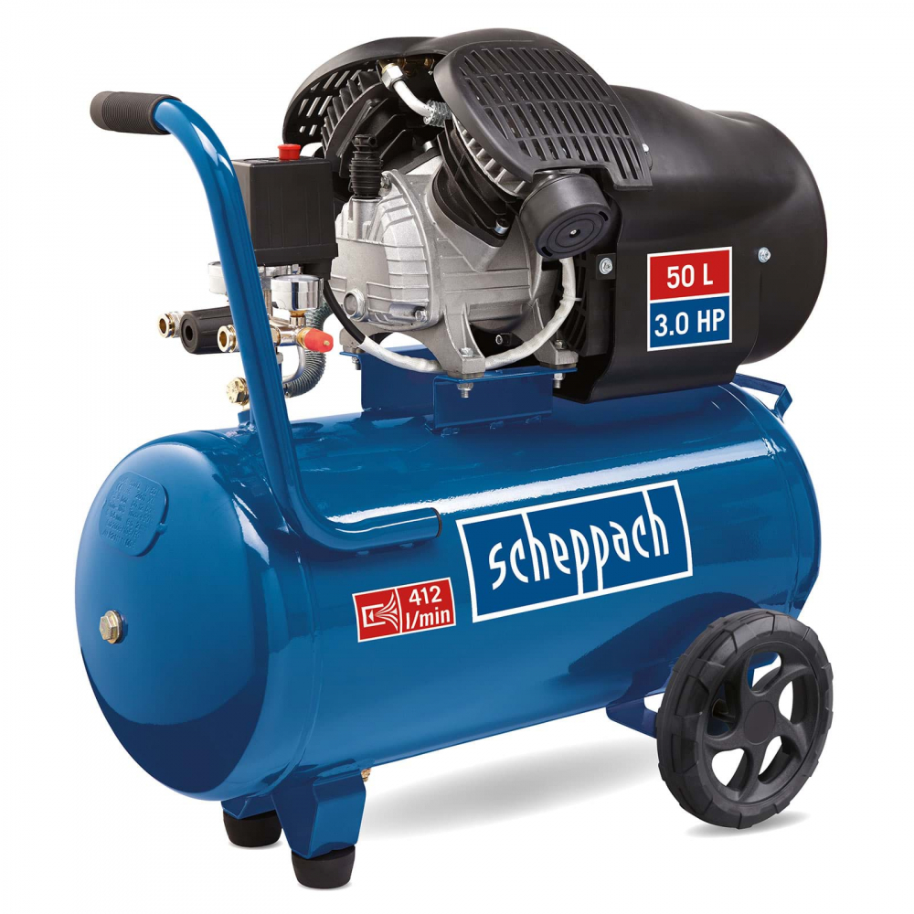 Compresor de aer Scheppach HC 52DC, 2.2 kW, 3 CP, 8 bar, 412 L/min, 50 litri [1]