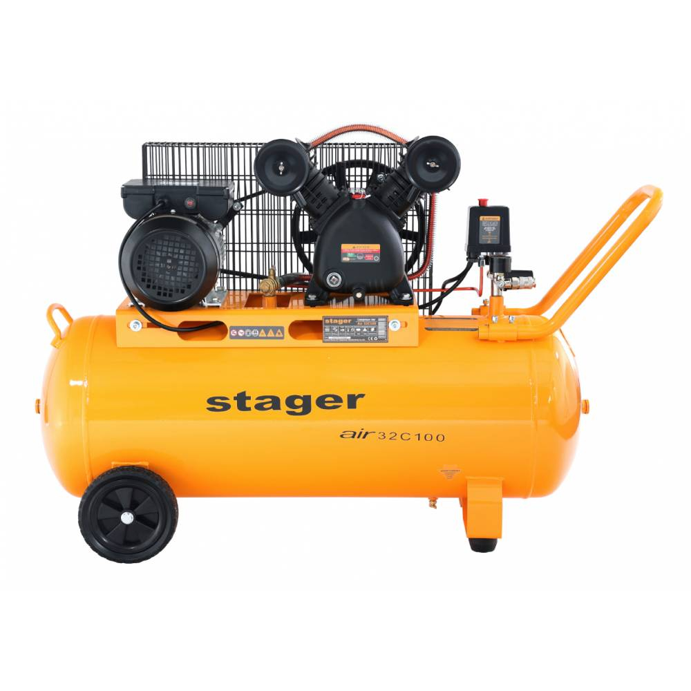 Compresor de aer Stager Air 32C100, 2.2 kW, 3 CP, 10 bar, 324 L/min, 100 litri [2]