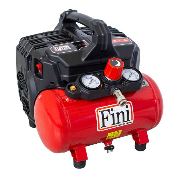 Compresor de aer ultra silentios, fara ulei Fini SILTEK S/6, 0.75 kW, 1 CP, 8 bar, 105 L/min, 6 litri [1]
