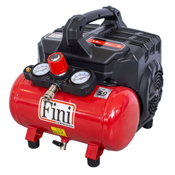 Compresor de aer ultra silentios, fara ulei Fini SILTEK S/6, 0.75 kW, 1 CP, 8 bar, 105 L/min, 6 litri [2]