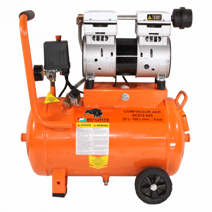 Compresor de aer fara ulei Bisonte SC012-025, 25 L, 8 bar, 168 L/min, 1.2 CP, monofazat [3]