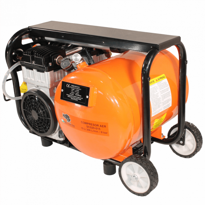 Compresor de aer fara ulei Bisonte SC020-015, 15 L, 8 bar, 206 L/min, 2 CP, monofazat [4]