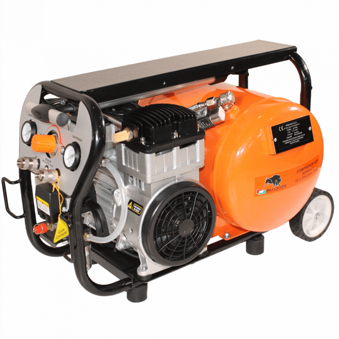 Compresor de aer fara ulei Bisonte SC020-015, 15 L, 8 bar, 206 L/min, 2 CP, monofazat [3]