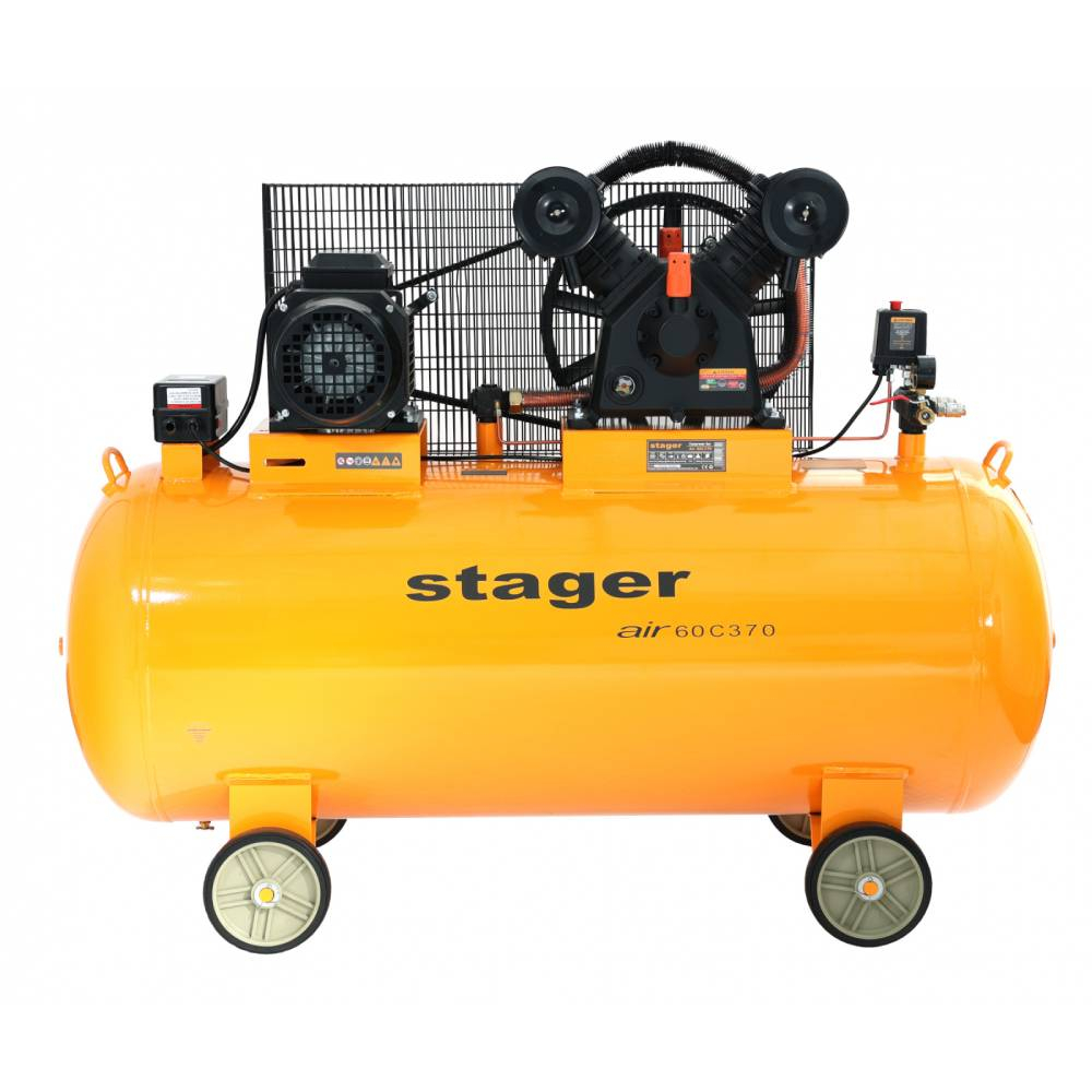 Compresor de aer Stager Air 60C370, 4 kW, 5.5 CP, 10 bar, 600 L/min, 370 litri [1]