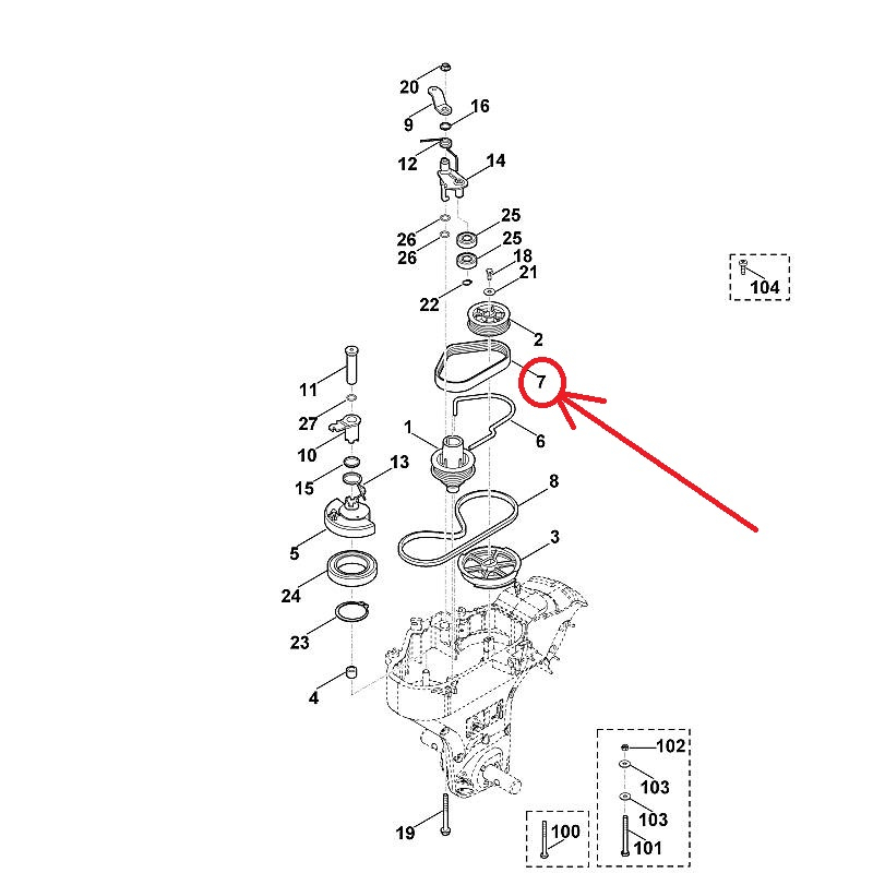 Curea mers inainte Stihl HB 445, HB 585, HB 685 [2]
