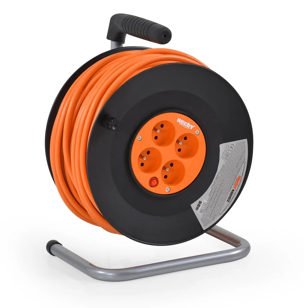 Derulator cablu electric HECHT 450153, 4 prize, 50 m, 3 x 1.5 mmp [1]
