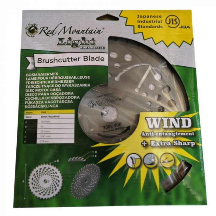 Disc motocoasa Red Mountain Light-WIND, 40 dinti vidia, 255 x 25.4 x 1.25 mm [6]