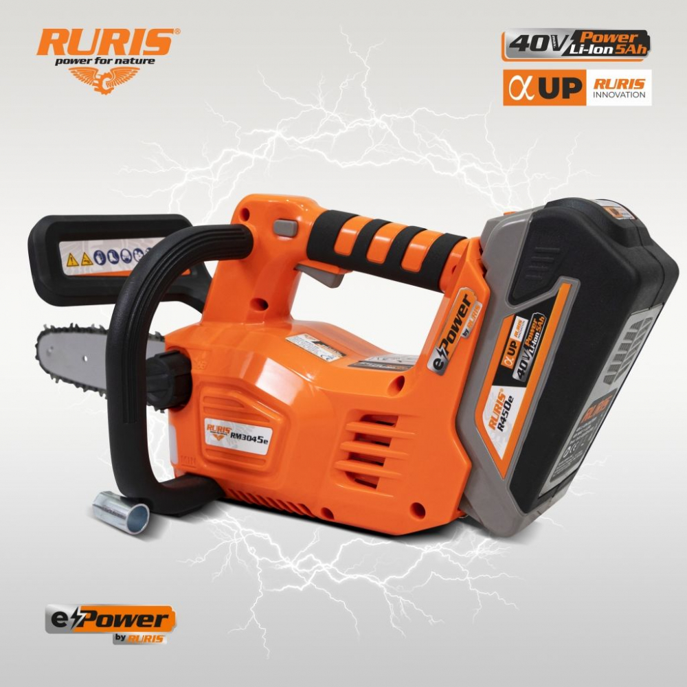 Fierastrau electric cu lant pe acumulator Ruris RM3045e, 40V, 5 Ah, lama 30 cm (fara acumulator si incarcator) [7]
