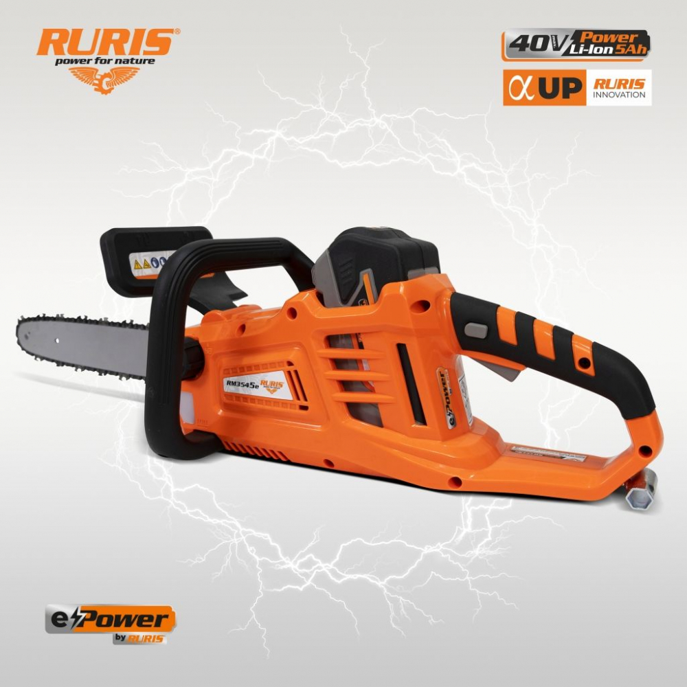 Fierastrau electric cu lant pe acumulator Ruris RM3545e, 40V, 5 Ah, lama 35 cm (fara acumulator si incarcator) [7]