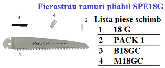 Fierastrau de ramuri pliabil Castellari SPE 18G, lungime 18 cm [4]