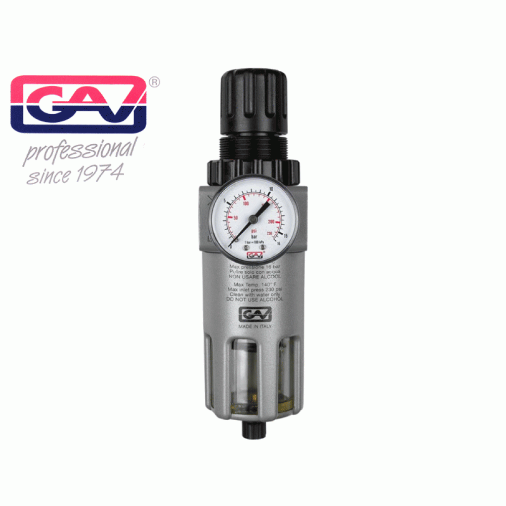 Filtru condens cu regulator de presiune si manometru GAV FR-200, 1/2" [1]